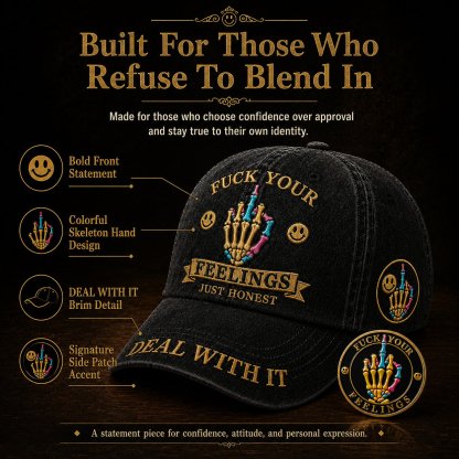 FXXK YOUR FEELINGS Cap🎁Free Double-Sided Honor Coin With Every Cap Purchase🔥Buy 2 Get 1 Free🔥