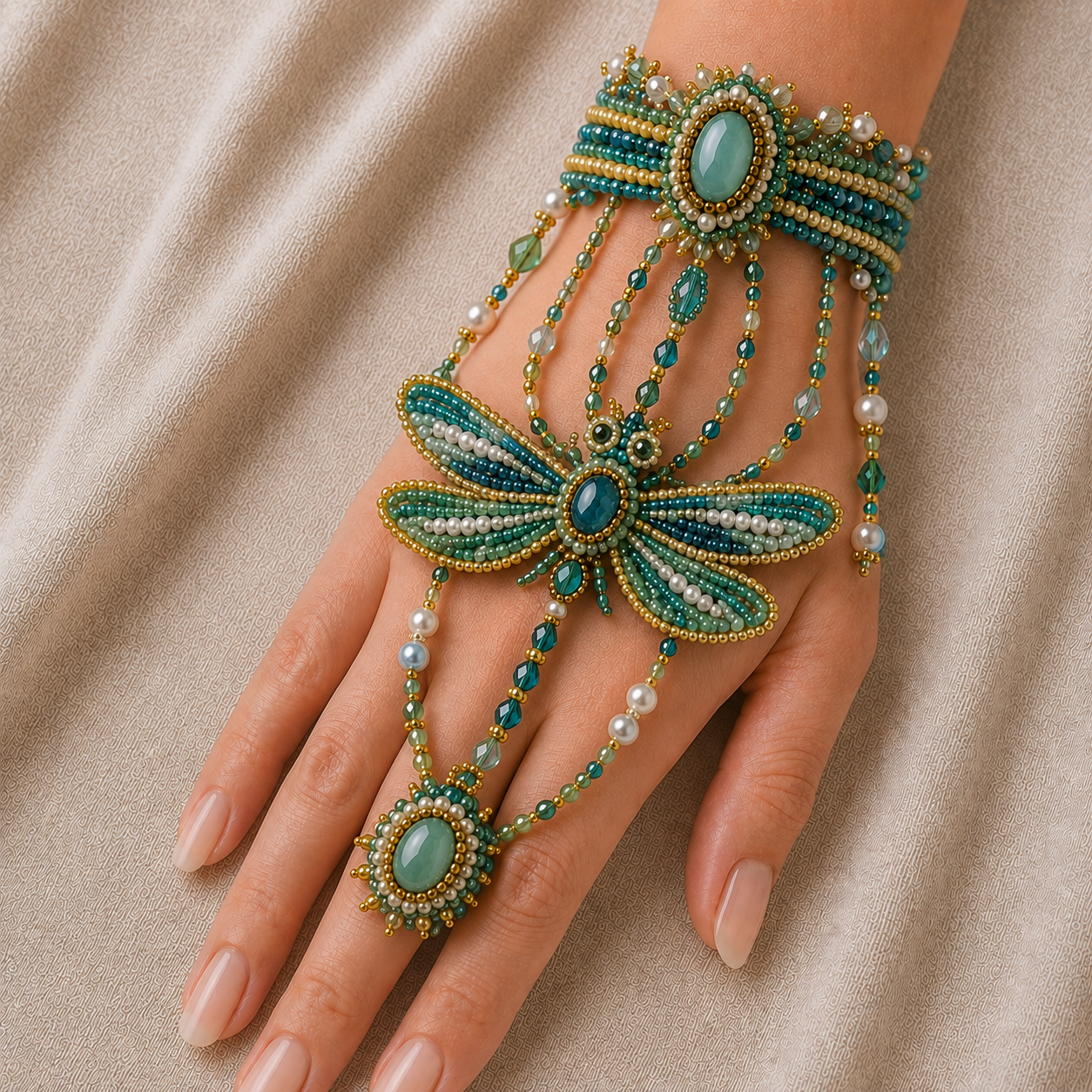 Enchanted Forest: Guardians & Shadows – DIY Beaded Hand Bracelet（When darkness awakens, the guardians rise）