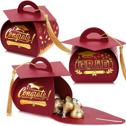 mini graduation cap candy cards