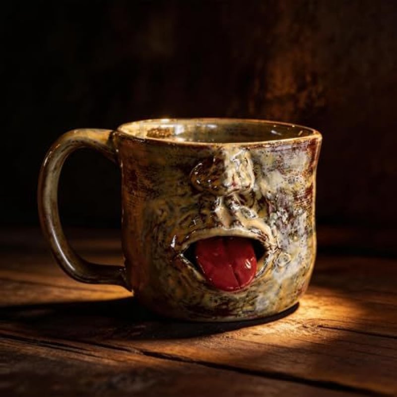 Wacky Face Mug with Protruding Tongue