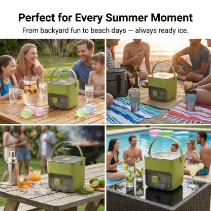 2-in-1 Large Capacity Ice Maker & Storage Bin Set 🧊(More fun and better than it looks on video✨)