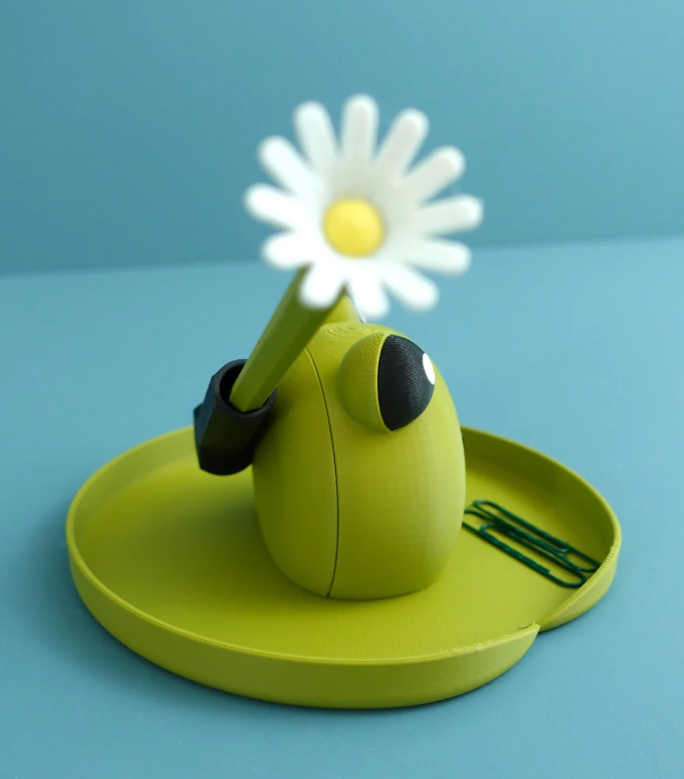 🐸Cute Frog Desk Organizer —— 😃😞A Fun Little Desk Buddy That Changes Expression