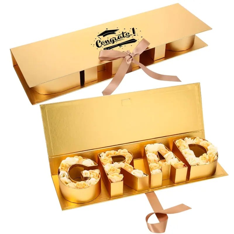 🎁Hot Sale Promotion 49% OFF🔥 DIY Graduation Empty Gift Box with Ribbon, Large Box for Flowers, Candy & Party Favors
