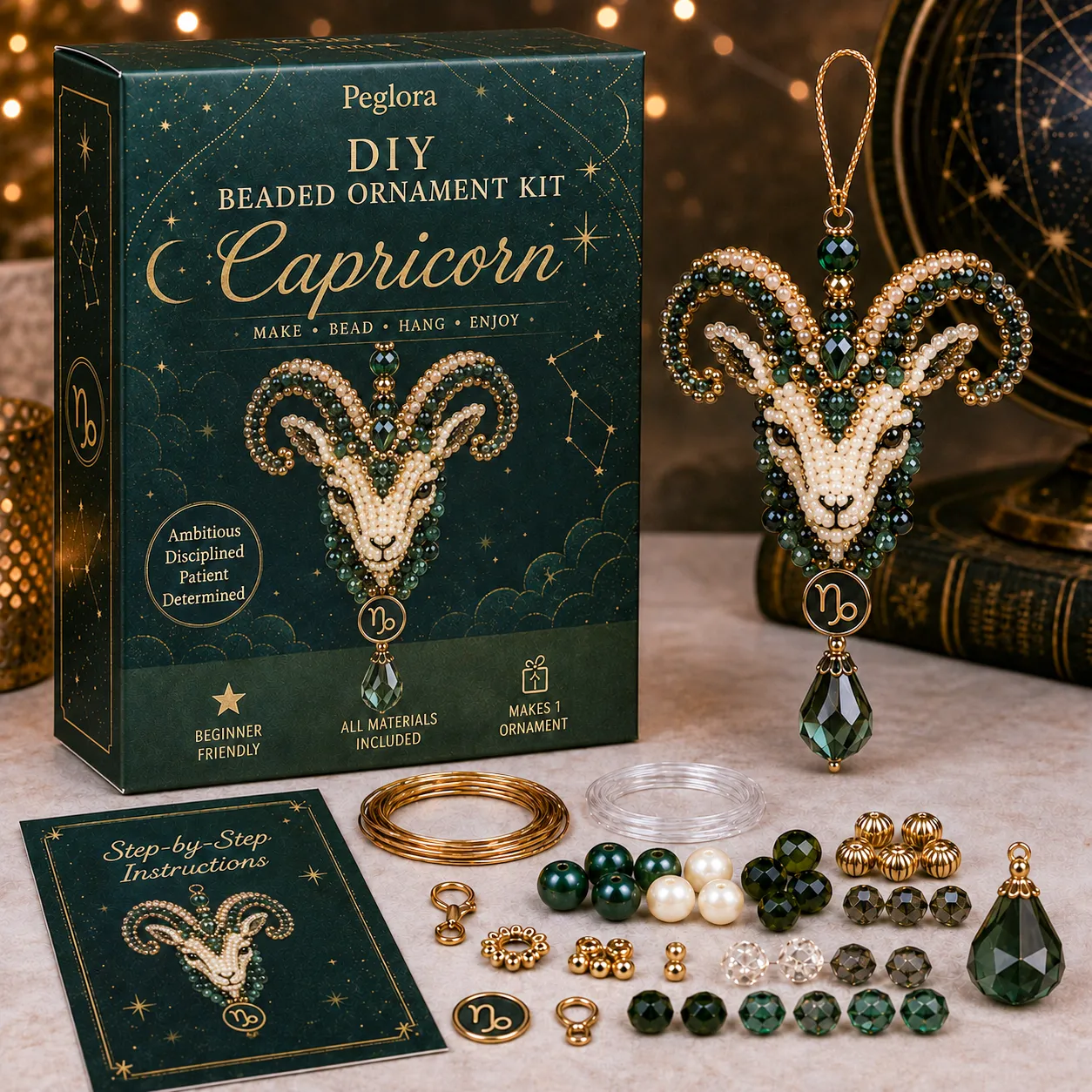 ⏳ Last Day 49% OFF – Buy 3 Get 1 FREE（4 PCS）🌙 Beginner-Friendly Zodiac Blessing Beaded Ornament DIY Kit Collection | Complete Kit with Beads, Crystal Accents, Zodiac Charms & Step-by-Step Guide Included 💕
