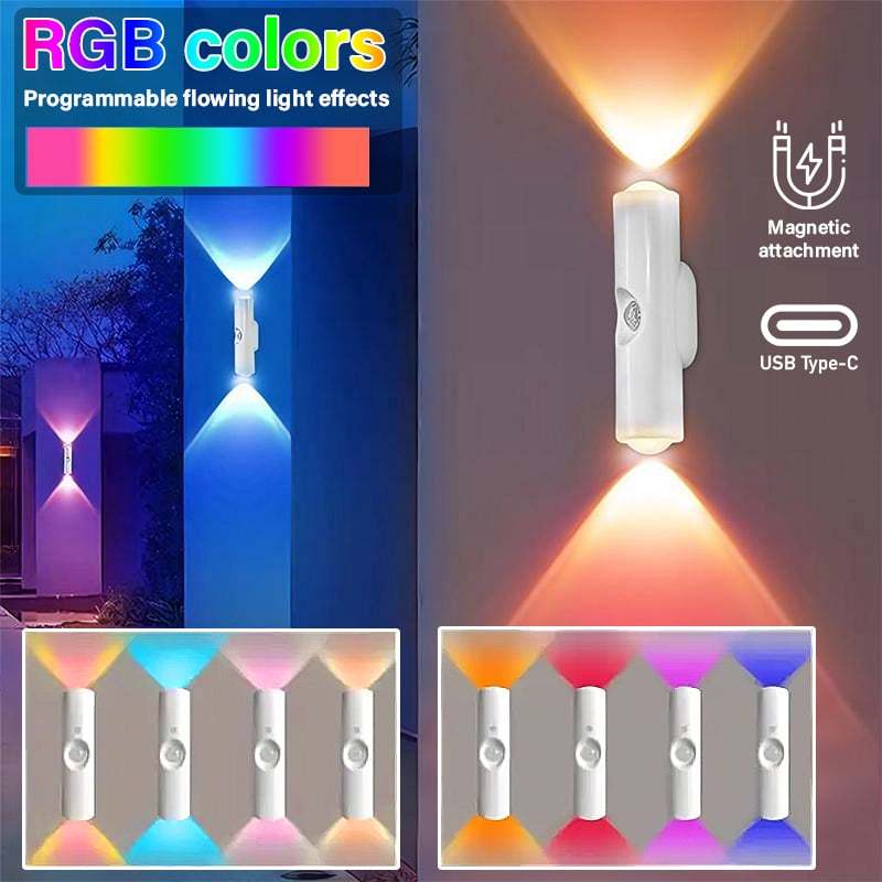 Human Body Detection Night Light Automatic Sensing 7 Color Wall Lamp