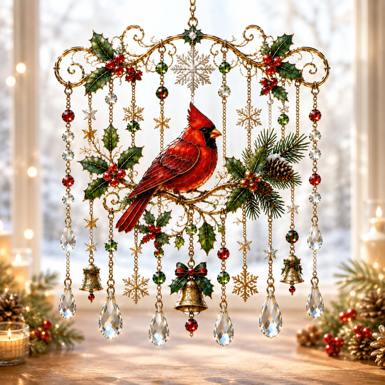 🔥Last Day 49% OFF - Handmade Christmas Stained Glass Window Hanging