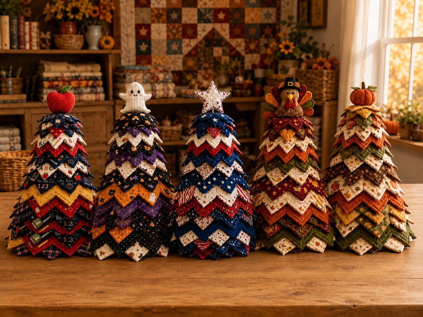 🔥LAST DAY 50% OFF - 🎄Americana Christmas Tree Quilt Kit – Easy Layered Fabric Holiday Décor for Quilting Lovers🔥Buy More Save More🎁Give it to your family and friends❤️