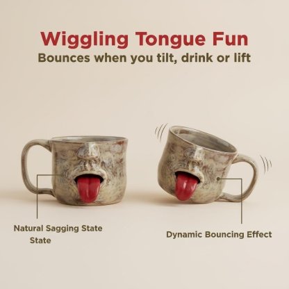 Wacky Face Mug with Protruding Tongue
