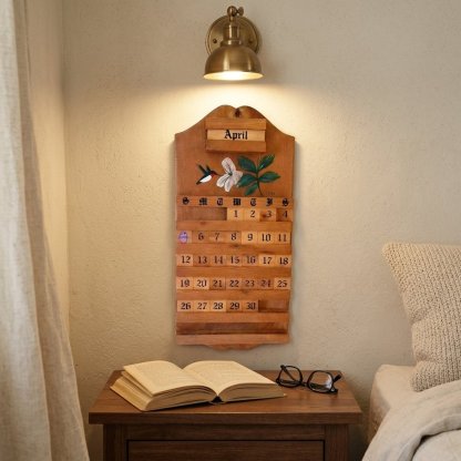 🔥Last Day 49% OFF - 🌿📆Handmade Vintage Wooden Perpetual Calendar