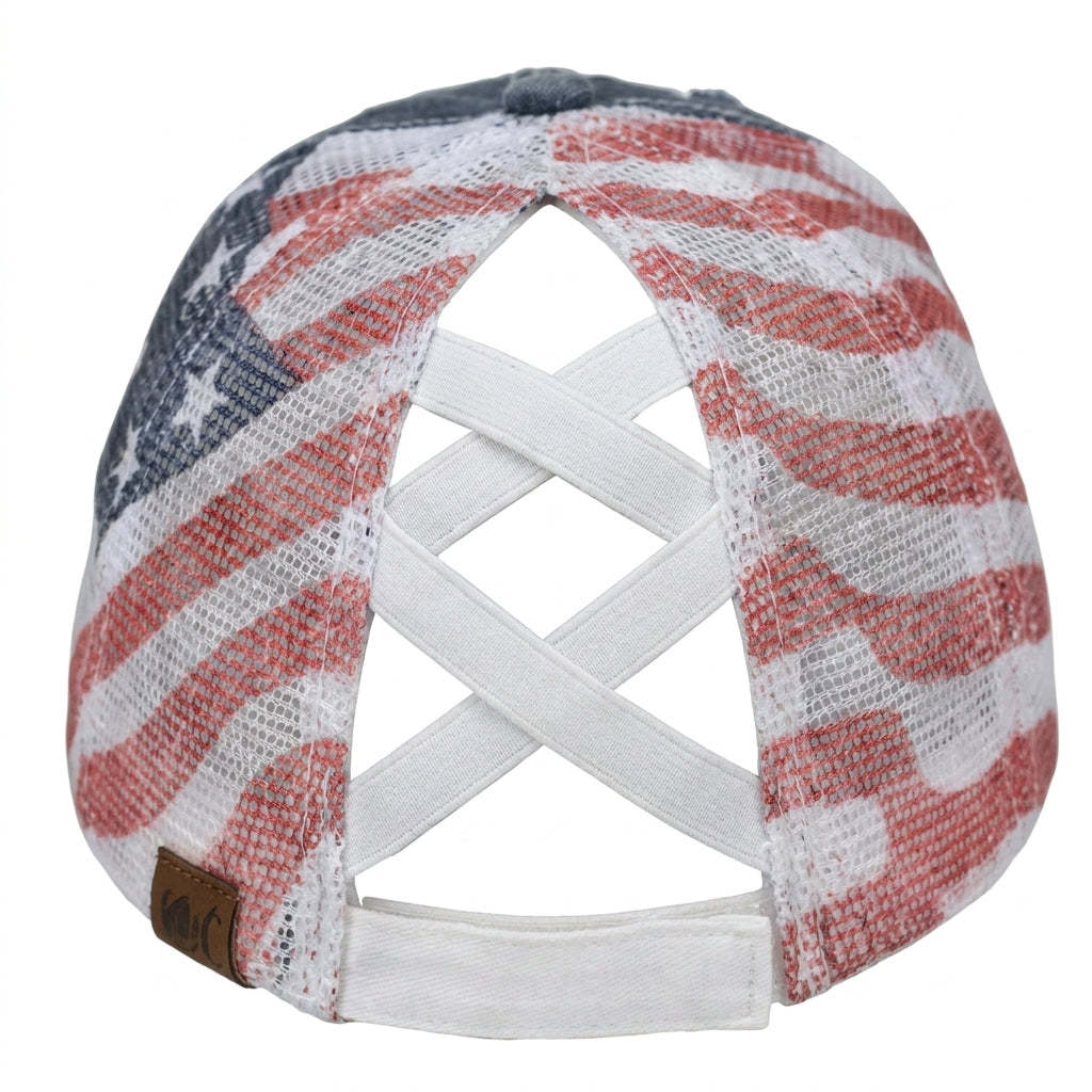 American Flag Ponytail Embroidered Hat🔥Buy 2 Get 1 Free🔥