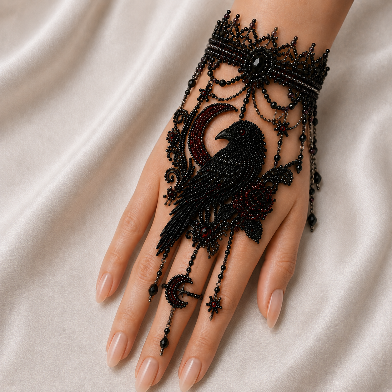 Enchanted Forest: Guardians & Shadows – DIY Beaded Hand Bracelet（When darkness awakens, the guardians rise）