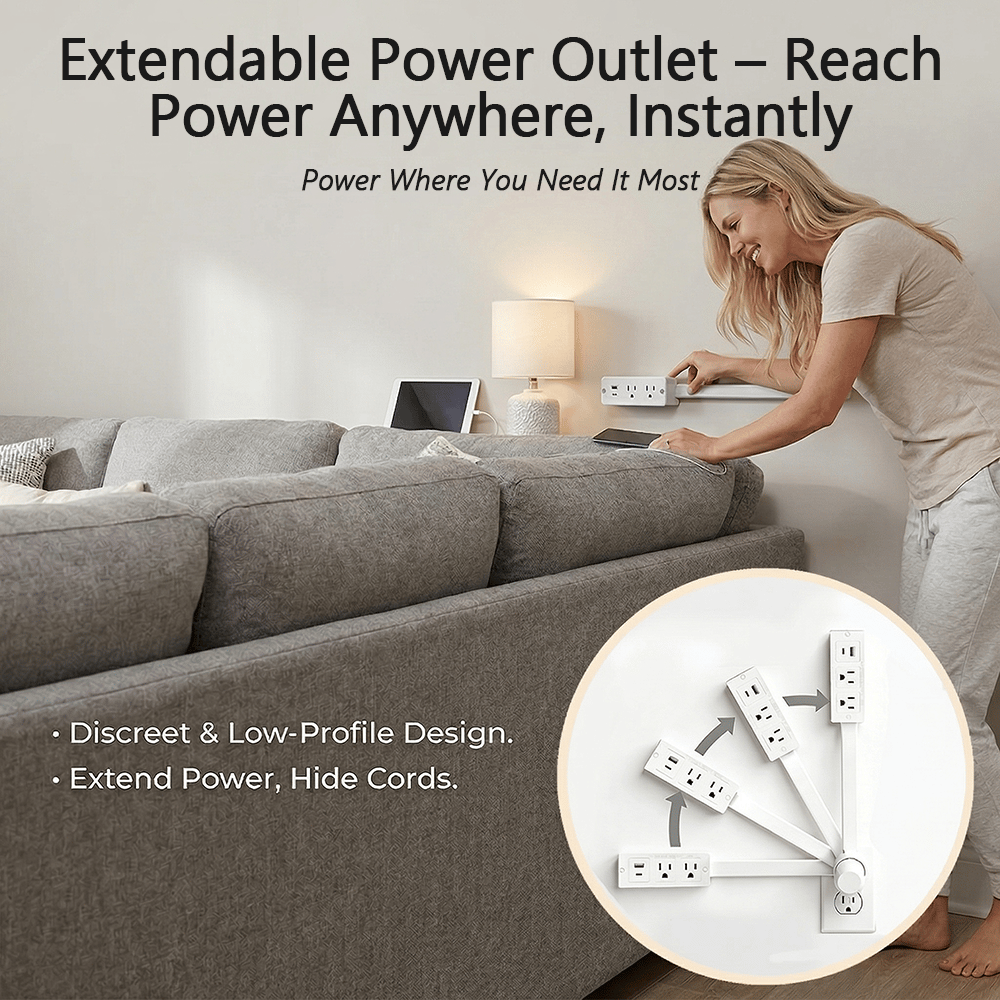 🔌 Extendable Power Outlet – Reach Power Anywhere, Instantly