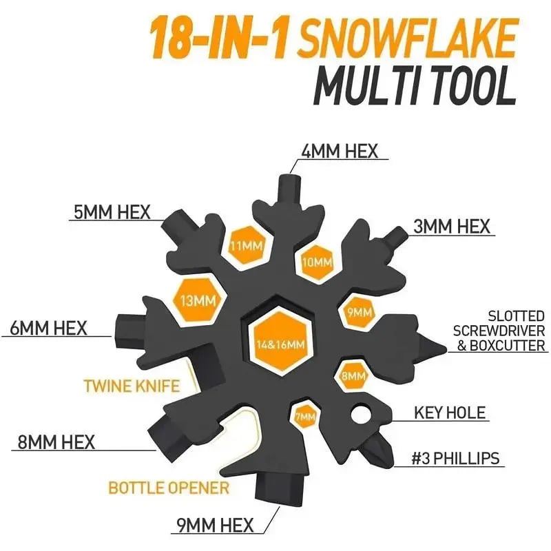 🎁New Multifunctional 18-in-1 Snowflake Wrench