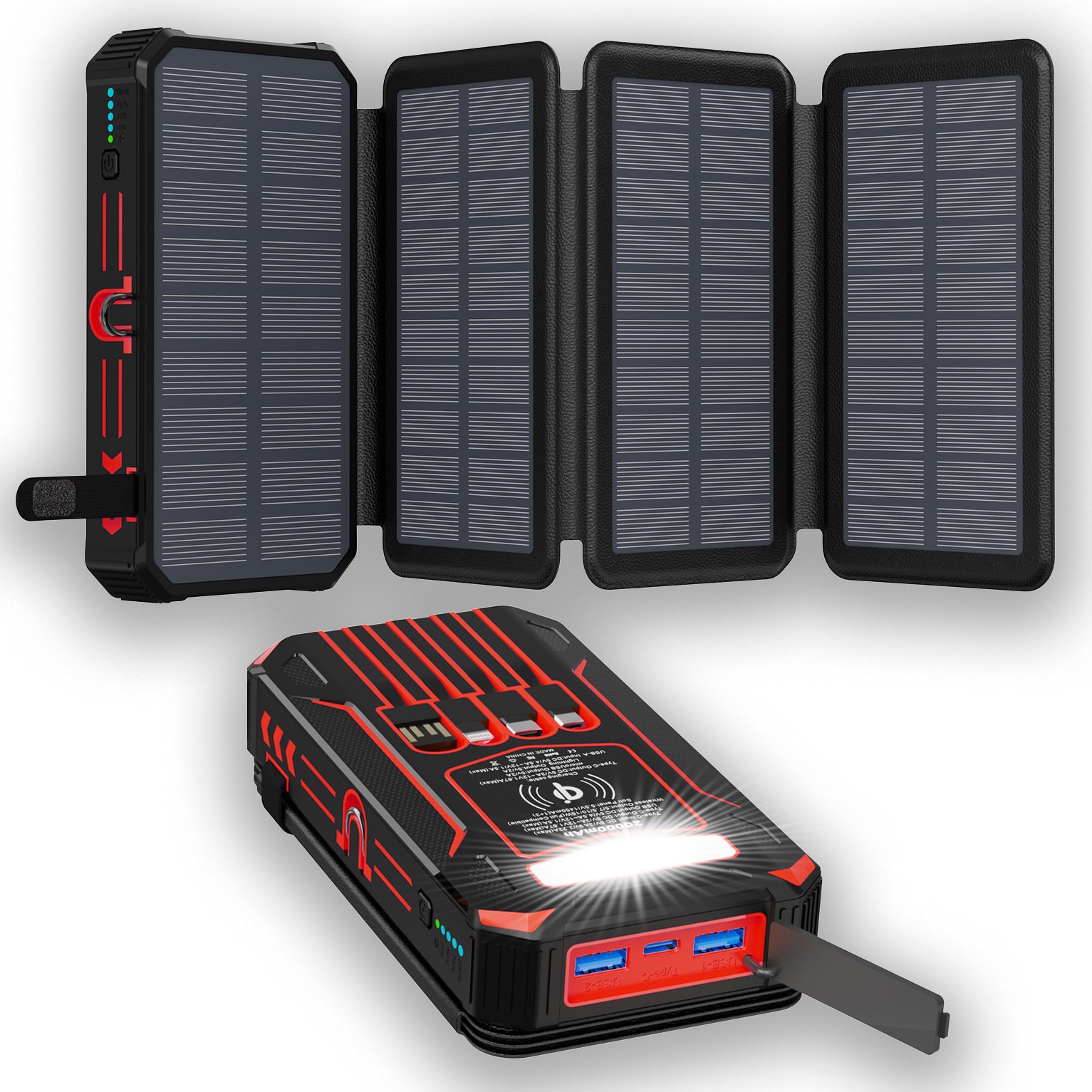 ⚡Outdoor Foldable Solar Large Capacity Charger Mobile Power Bank