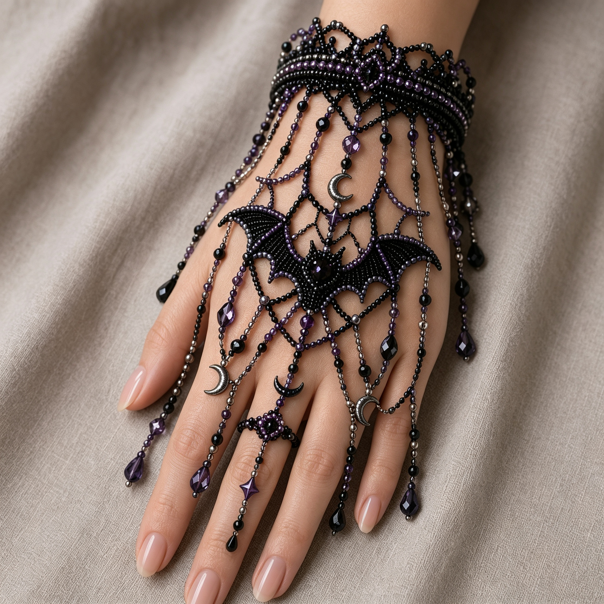 Enchanted Forest: Guardians & Shadows – DIY Beaded Hand Bracelet（When darkness awakens, the guardians rise）