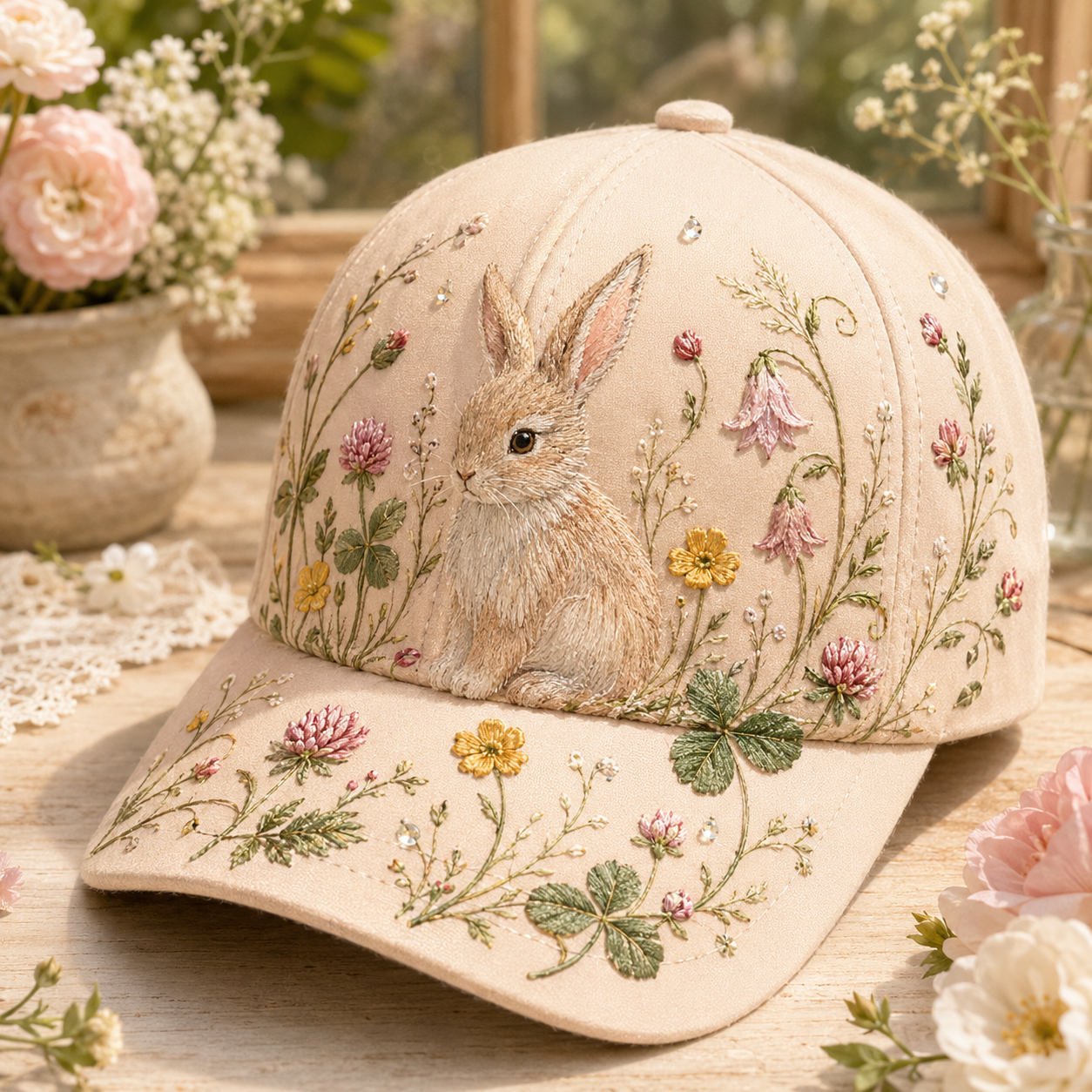 🦋 Nature-Inspired Embroidered Animal Caps