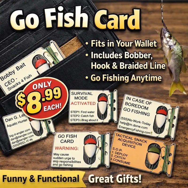🔥LAST DAY 50% OFF🎣 Go Fish Card – Wallet Fishing Kit