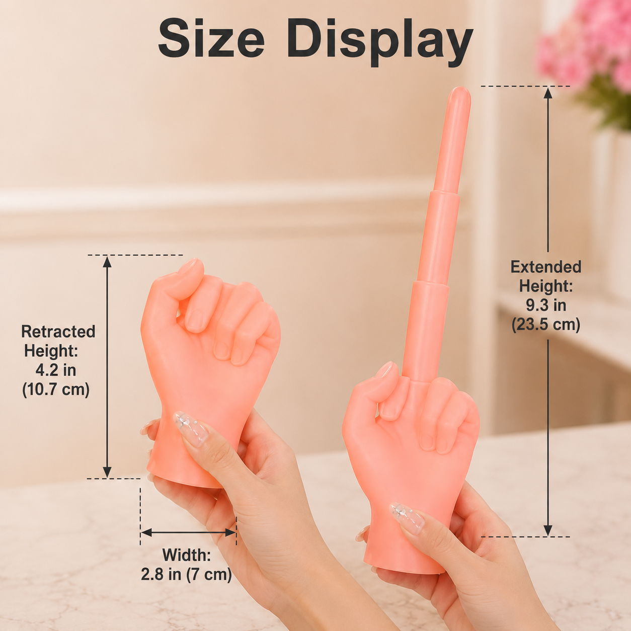 🖕🏻3-Stage Telescopic Middle Finger Gag Toy – Funny Pop-Up Hand Prank Gift😂