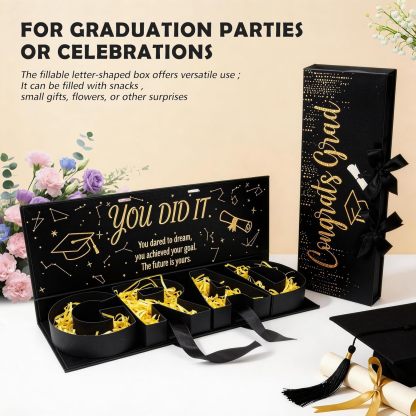 🎁Hot Sale Promotion 49% OFF🔥 DIY Graduation Empty Gift Box with Ribbon, Large Box for Flowers, Candy & Party Favors