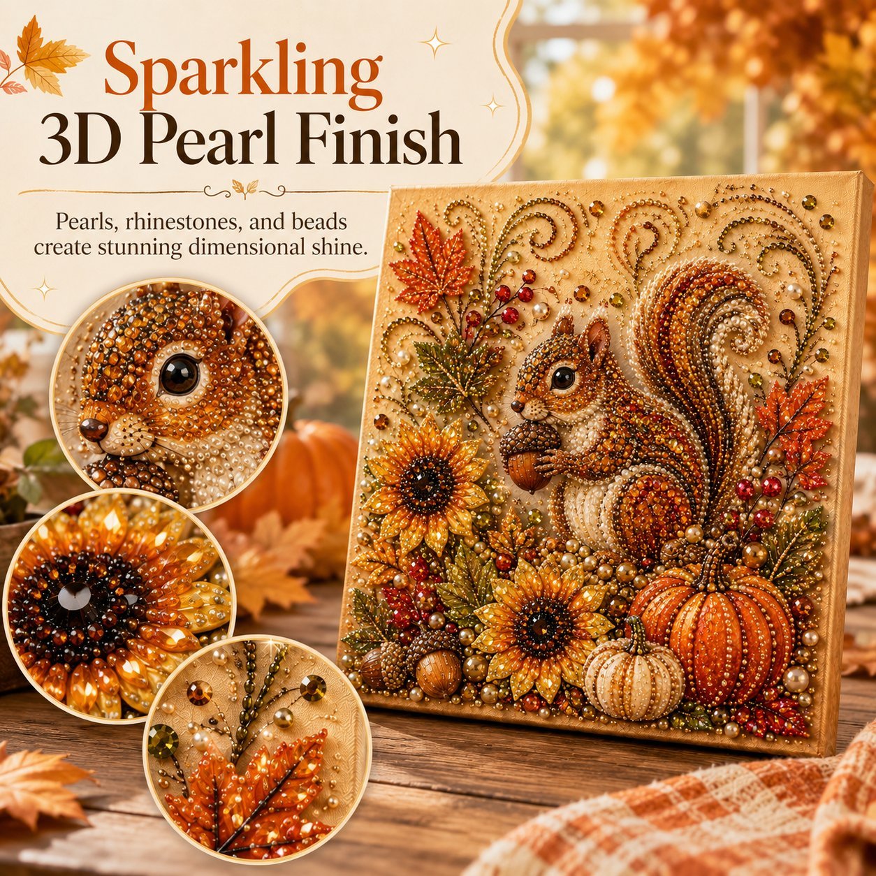 🔥Last Day Buy 3 Get 1 Free (Add 4 Pcs To Cart) - 🍂✨Autumn Pearl Painting Kit - Relaxing DIY Craft to Create Sparkling Fall Artwork