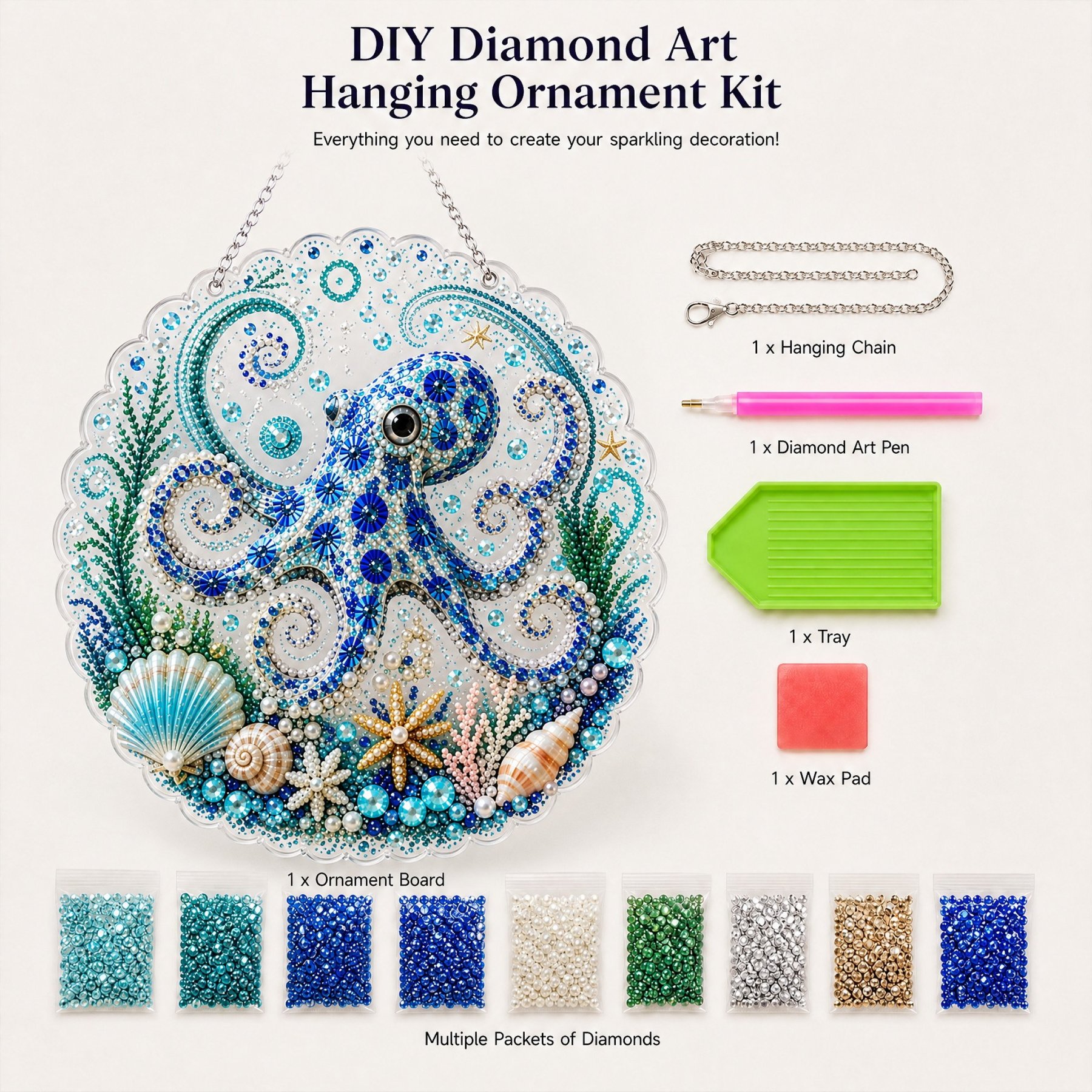 🎁Last Day 49% OFF - 🌊✨Ocean Pearl Art DIY Hanging Ornament Kit🔥Last 4 hours🔥BUY 3 GET 1 FREE (Add 4 Pcs To Cart)