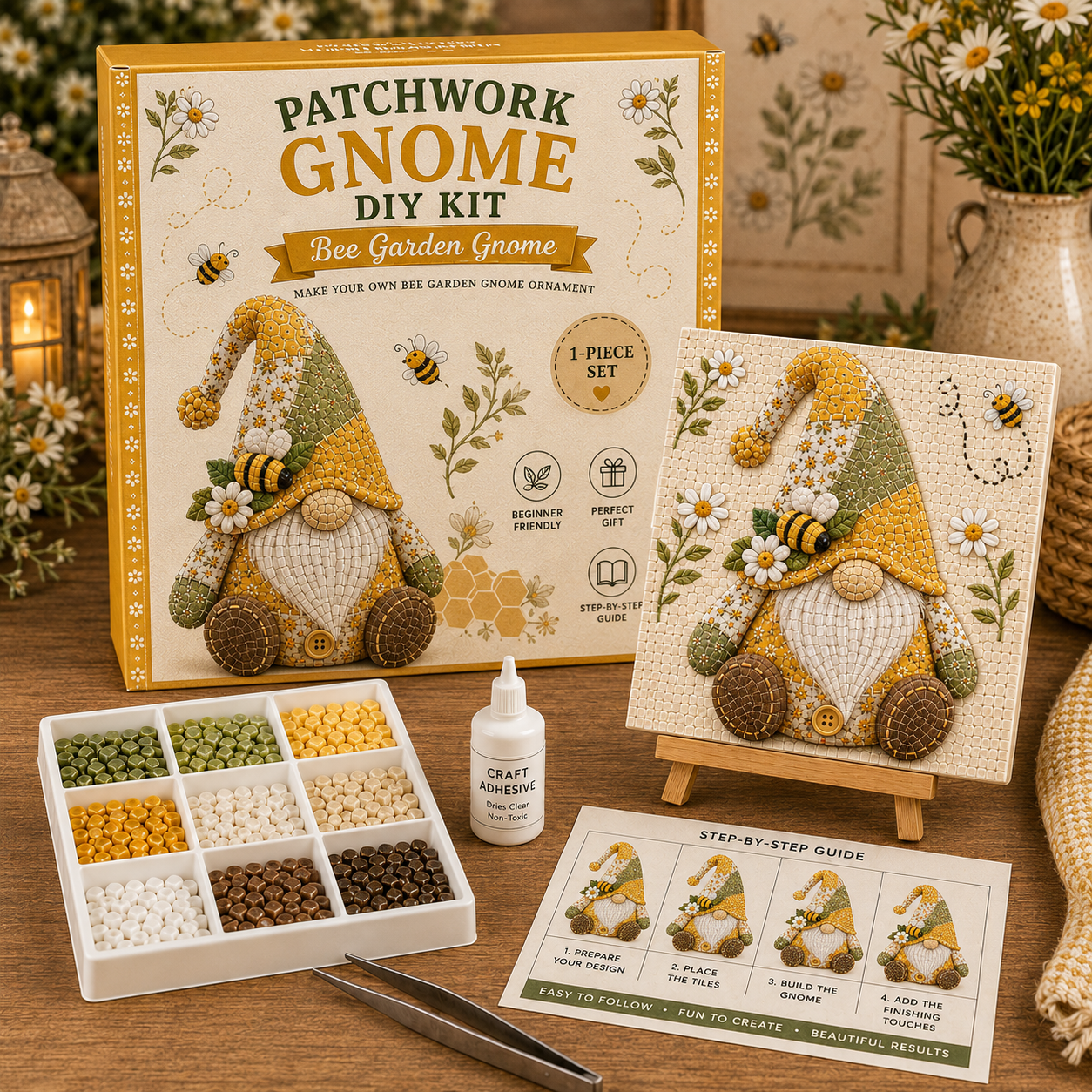 🧩 Gnome Mosaic Art Kit – Create Your Own Charming Handmade Masterpiece