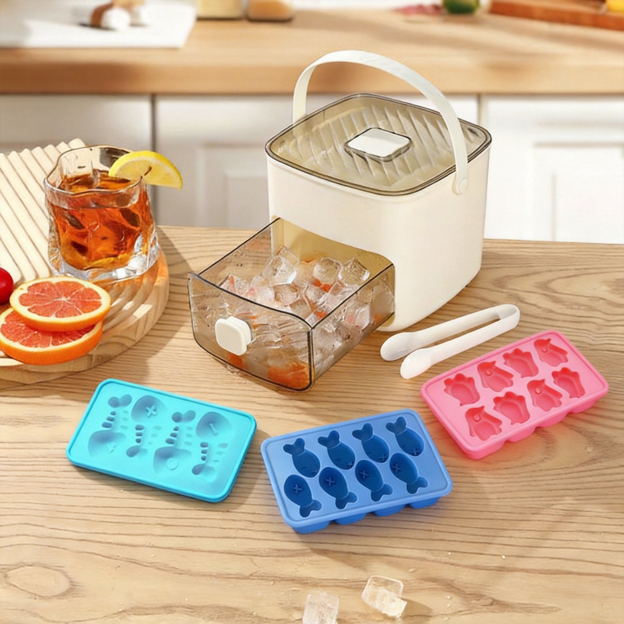 2-in-1 Large Capacity Ice Maker & Storage Bin Set 🧊(More fun and better than it looks on video✨)