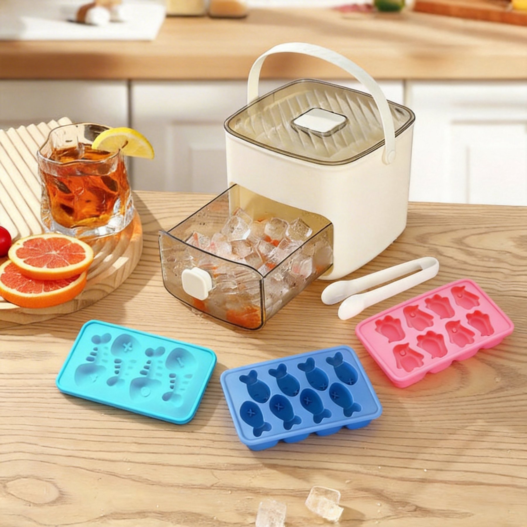 2-in-1 Large Capacity Ice Maker & Storage Bin Set 🧊(More fun and better than it looks on video✨)