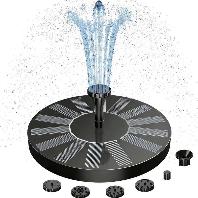Solar Bath Fountain with 6 Nozzle