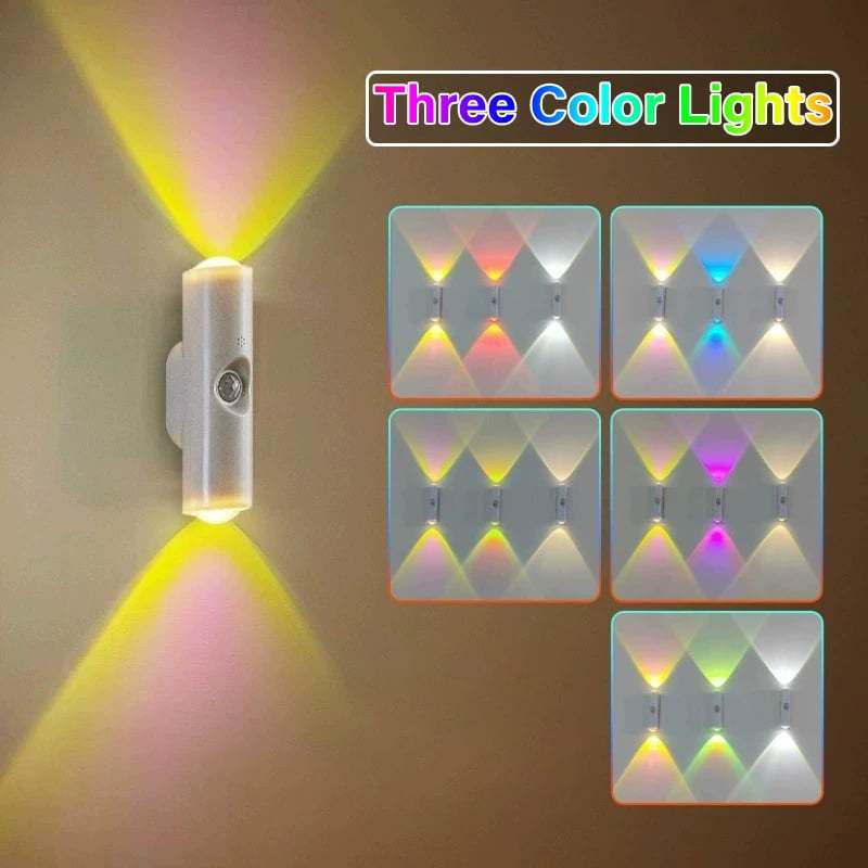 Human Body Detection Night Light Automatic Sensing 7 Color Wall Lamp