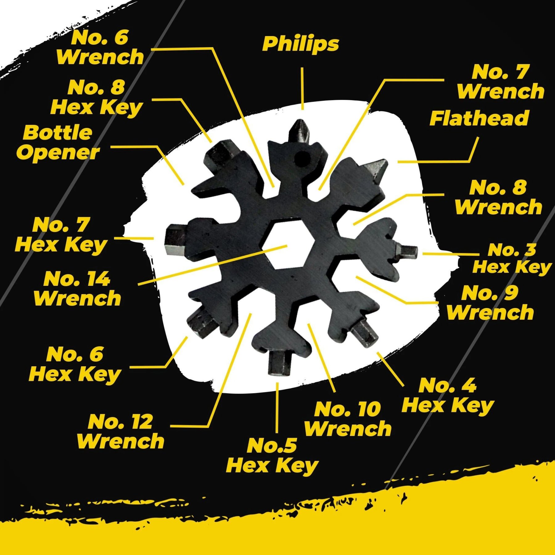 🎁New Multifunctional 18-in-1 Snowflake Wrench