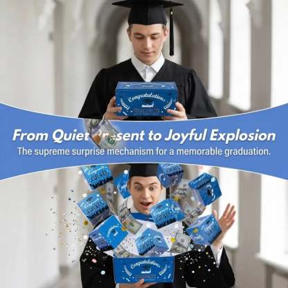 2026 Graduation Explosion Pop Gift Box 🎓 Surprise Bounce Cash Box Grad Party Gift Bag Set
