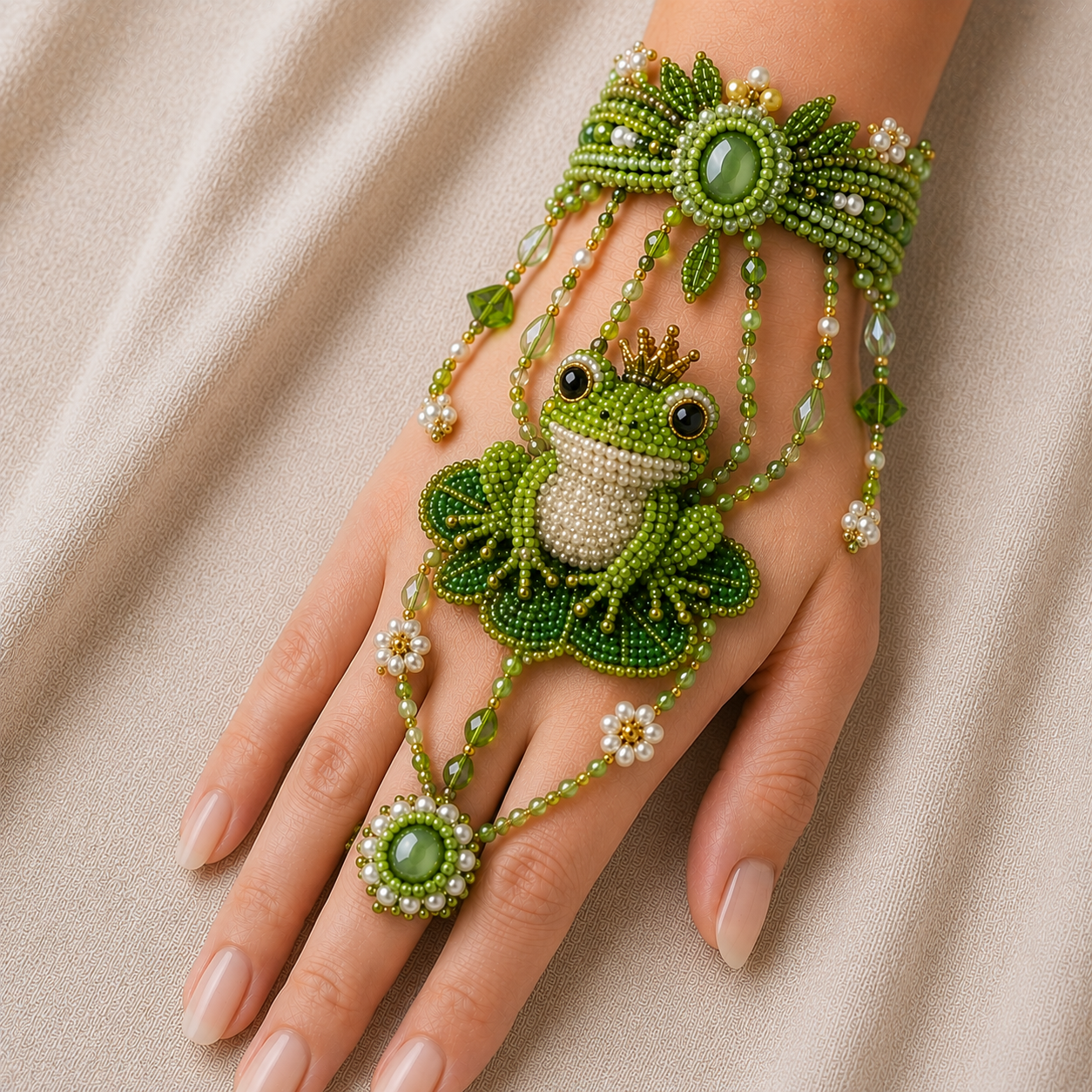 Enchanted Forest: Guardians & Shadows – DIY Beaded Hand Bracelet（When darkness awakens, the guardians rise）