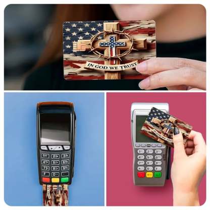 🔥Last Day 49% OFF - 💳✝️ Faith & Patriot Card Sticker Set – Inspirational Credit Card Stickers with Cross & Scripture Designs