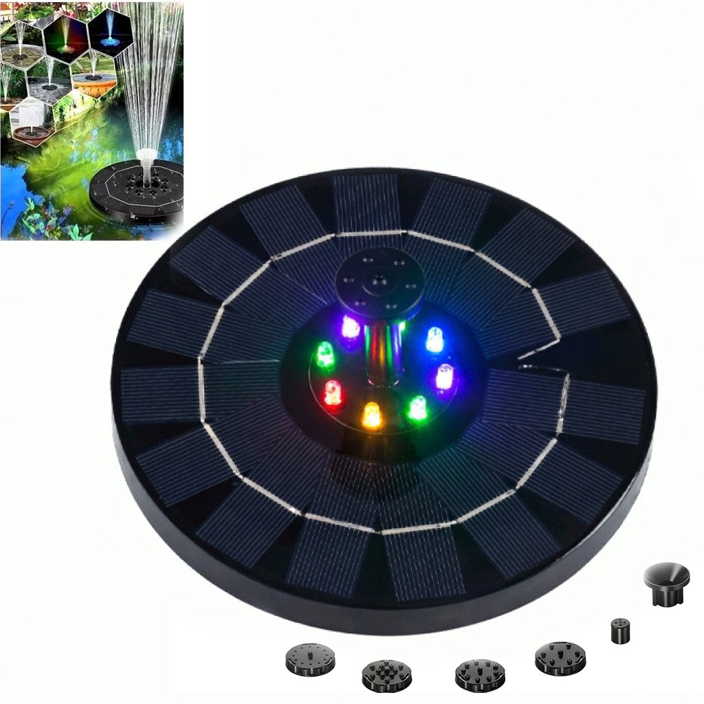 Solar Bath Fountain with 6 Nozzle