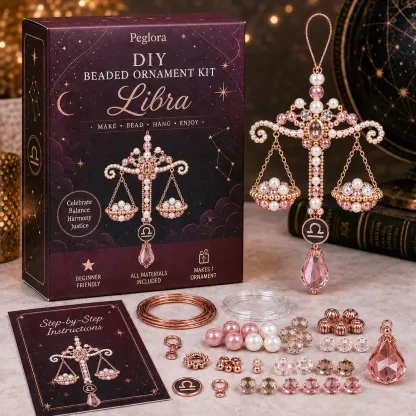 ⏳ Last Day 49% OFF – Buy 3 Get 1 FREE（4 PCS）🌙 Beginner-Friendly Zodiac Blessing Beaded Ornament DIY Kit Collection | Complete Kit with Beads, Crystal Accents, Zodiac Charms & Step-by-Step Guide Included 💕