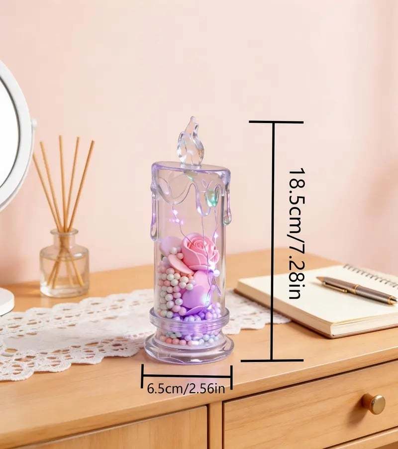 🌹Realistic Rose Candle Lights — Battery-Powered, Smoke-Free LED Roses for Home Decor, Weddings, Parties & Gifts ✨
