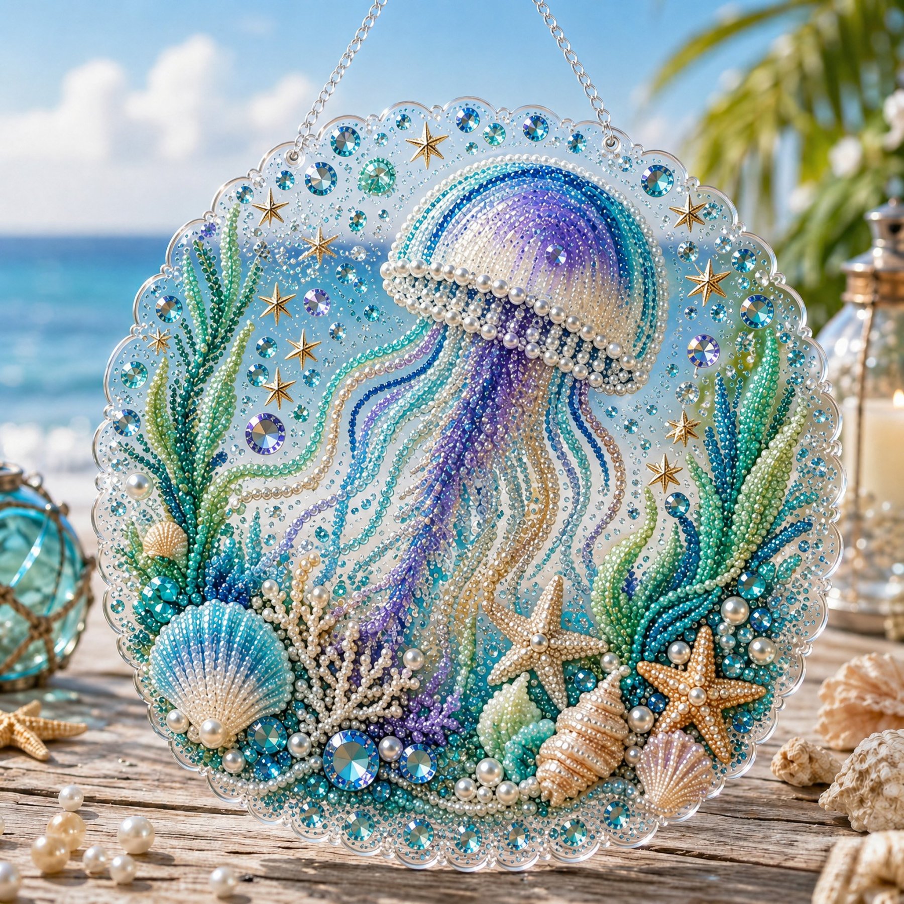 🎁Last Day 49% OFF - 🌊✨Ocean Pearl Art DIY Hanging Ornament Kit🔥Last 4 hours🔥BUY 3 GET 1 FREE (Add 4 Pcs To Cart)