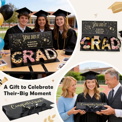 🎁Hot Sale Promotion 49% OFF🔥 DIY Graduation Empty Gift Box with Ribbon, Large Box for Flowers, Candy & Party Favors