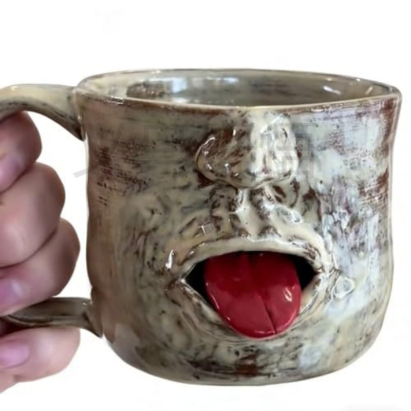 Wacky Face Mug with Protruding Tongue