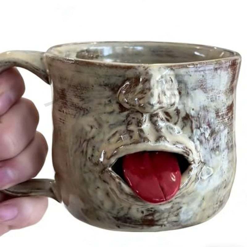 Wacky Face Mug with Protruding Tongue