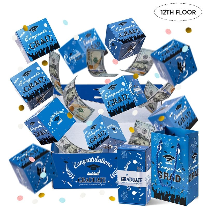 2026 Graduation Explosion Pop Gift Box 🎓 Surprise Bounce Cash Box Grad Party Gift Bag Set