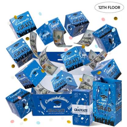 2026 Graduation Explosion Pop Gift Box 🎓 Surprise Bounce Cash Box Grad Party Gift Bag Set