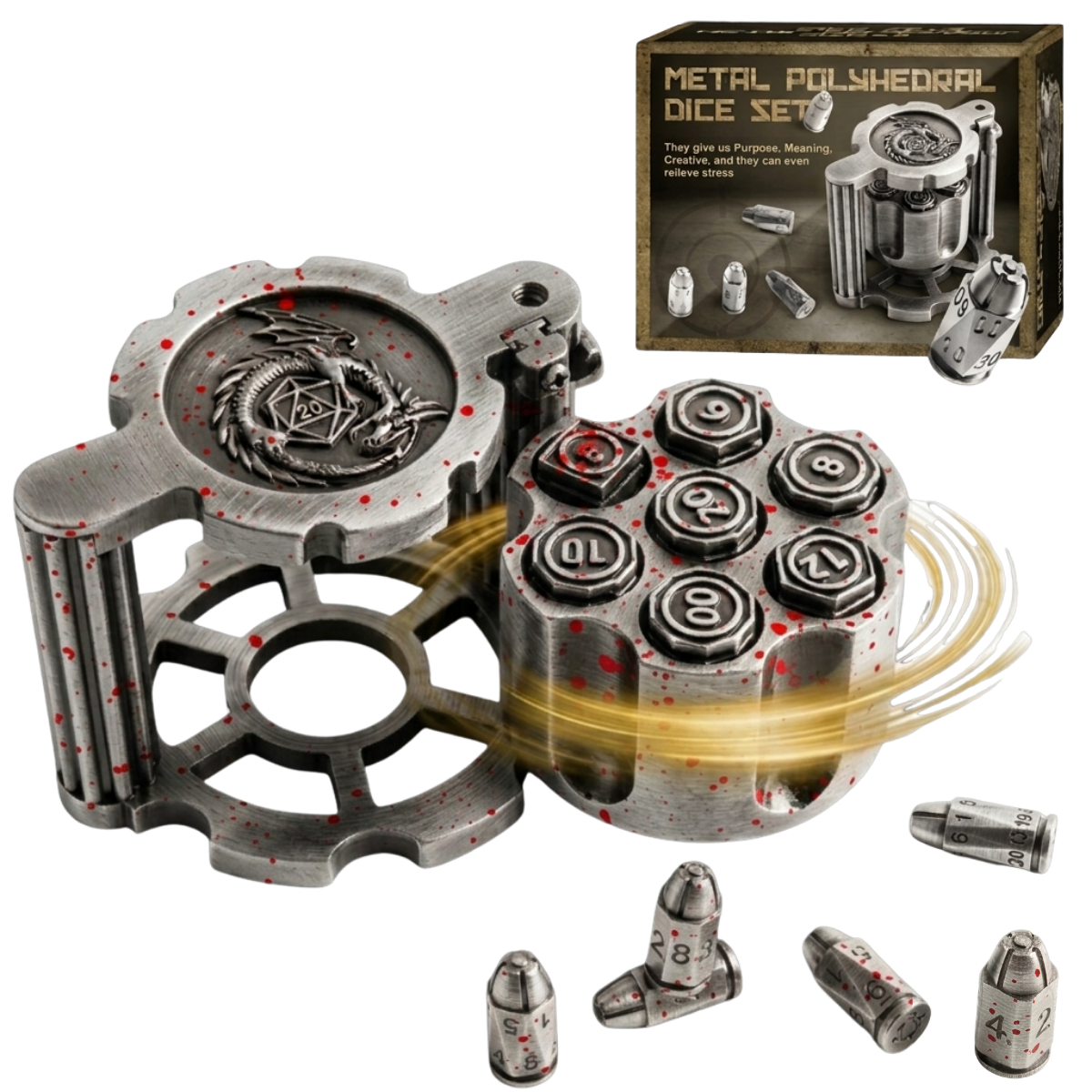🔥LAST DAY 59% OFF🔥-🚀 Metal Bullet Dice Set🔥