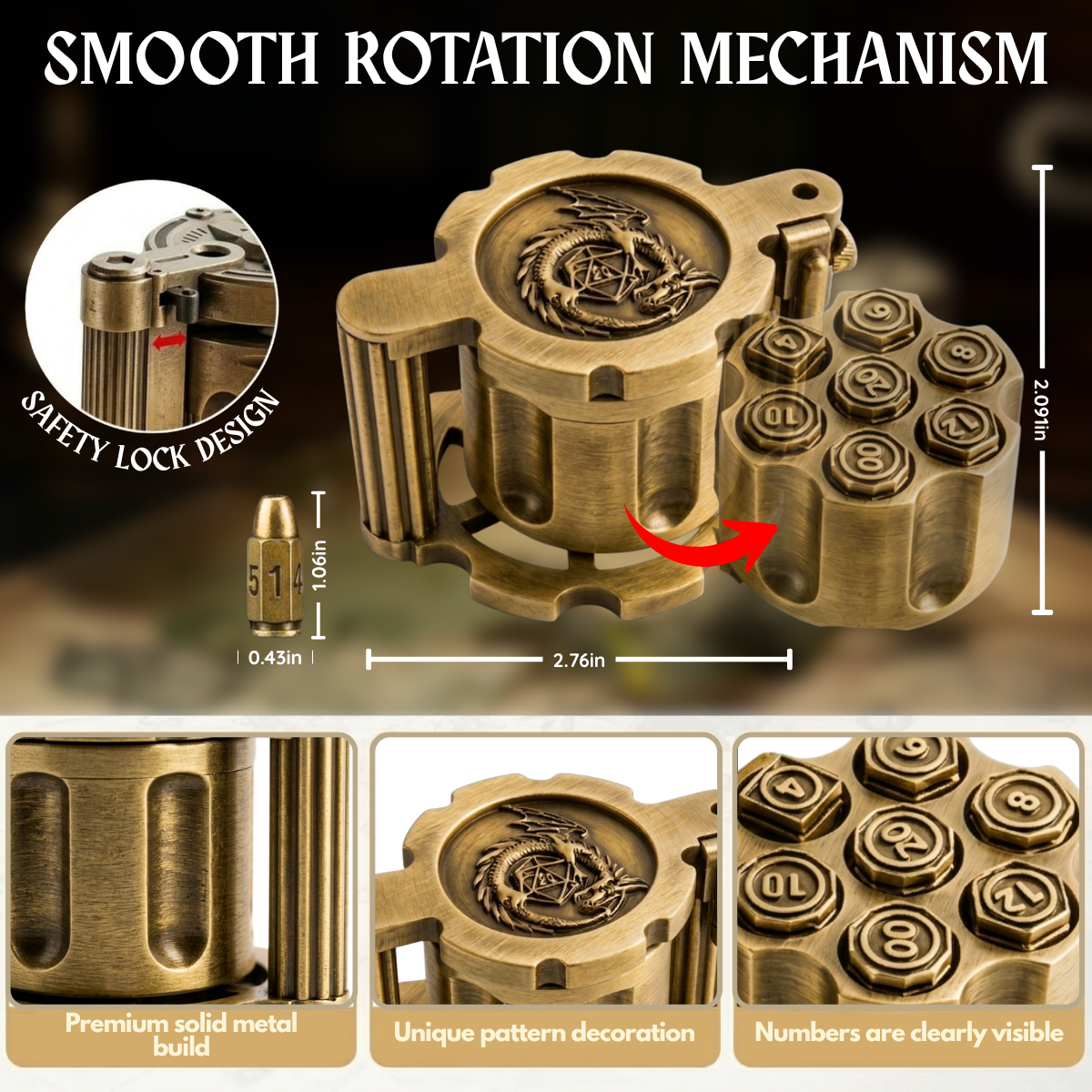 🔥LAST DAY 59% OFF🔥-🚀 Metal Bullet Dice Set🔥