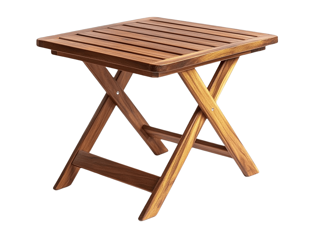 Tavolo Pieghevole in Legno Massello Quadrato Marrone 45x45x50 cm