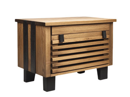 Comodino rettangolare in rovere, 40x30x50 cm