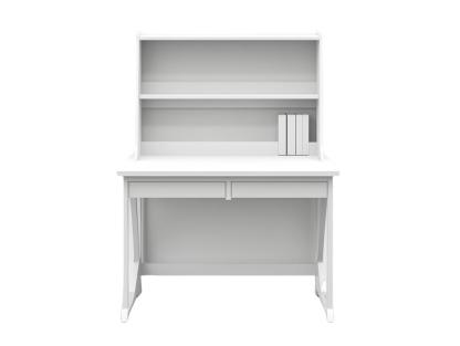 Scrivania con Scaffale Alto MDF Bianco 120x60x150 cm