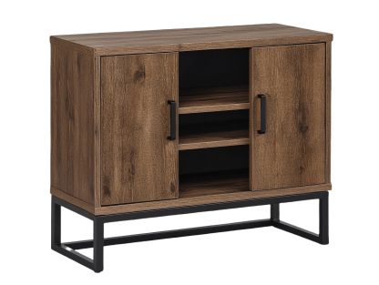Credenza in Legno MDF Rettangolare con Scaffali e Ante H80xL100xP40 cm
