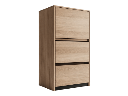 Cassettiera in Legno Quercia 3 Cassetti 110cm Altezza